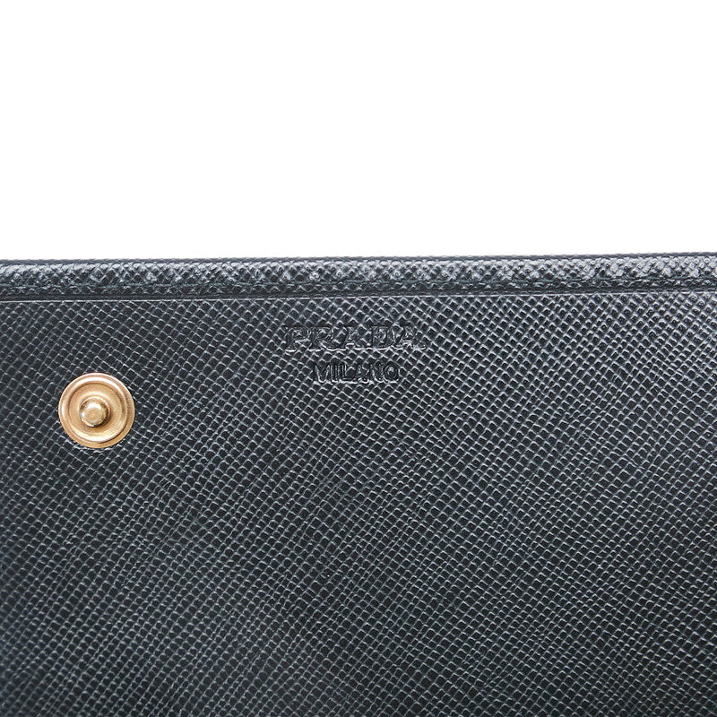 Prada Sapphiano Long Wallet 1M0608 Black Leather  Prada