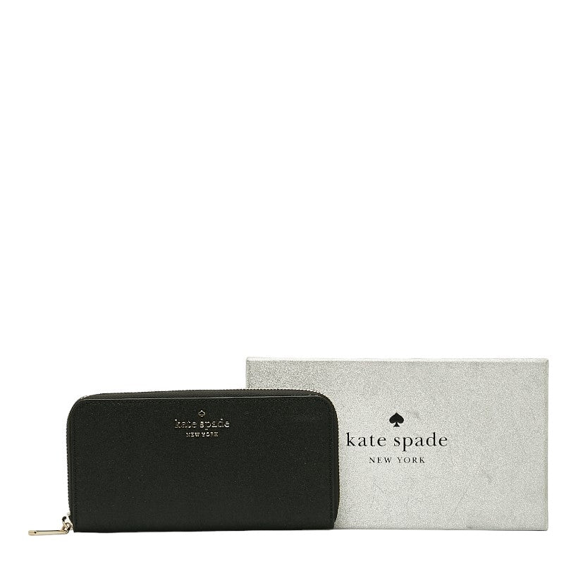 Kate Spade Tinsell Gritter Roundfather Long Wallet K9253 Black Leather  Kate Spade