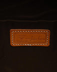 MCM Mini Top Handle Bag in Visetos Brown Leather