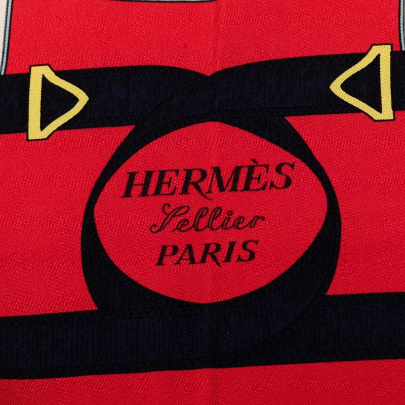 Hermes Carré 90 Eperon dOr Gold hirt Navi Multicolor Silk  Hermes