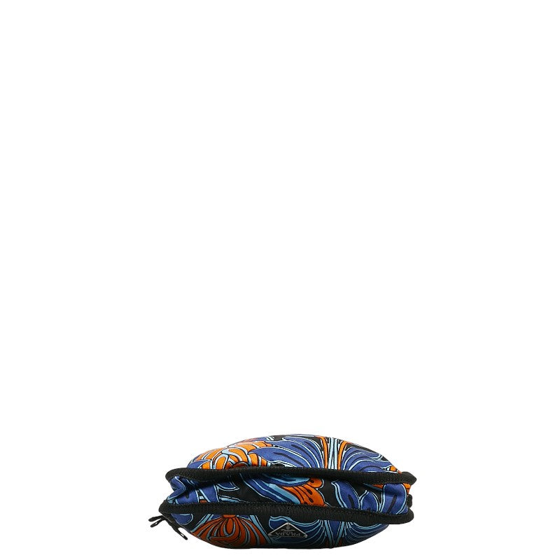 Prada Flower Shoulder Bag Blue Orange Nylon  Prada