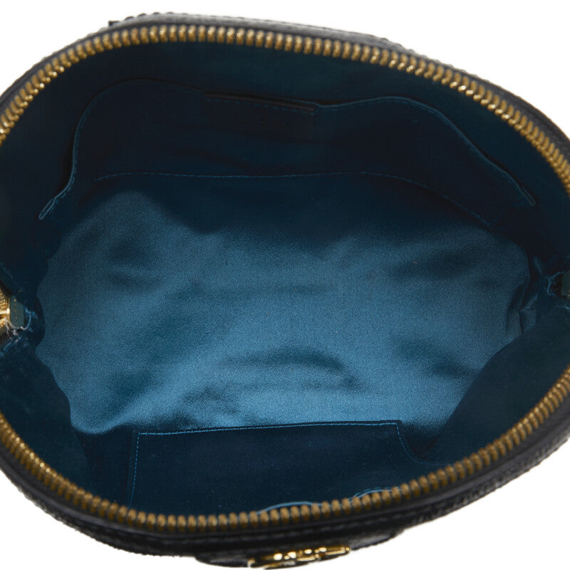 GUCCI Office 499621 Shoulder Bag Suede/Patent Leather Black