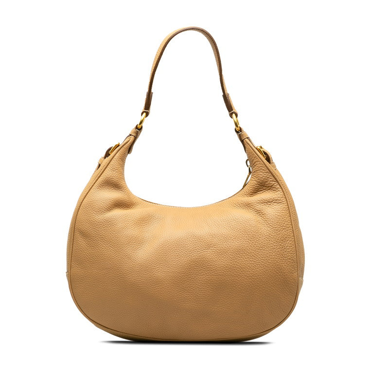 Prada One-Shoulder Bag Handbag Beige Leather Ladies Prada