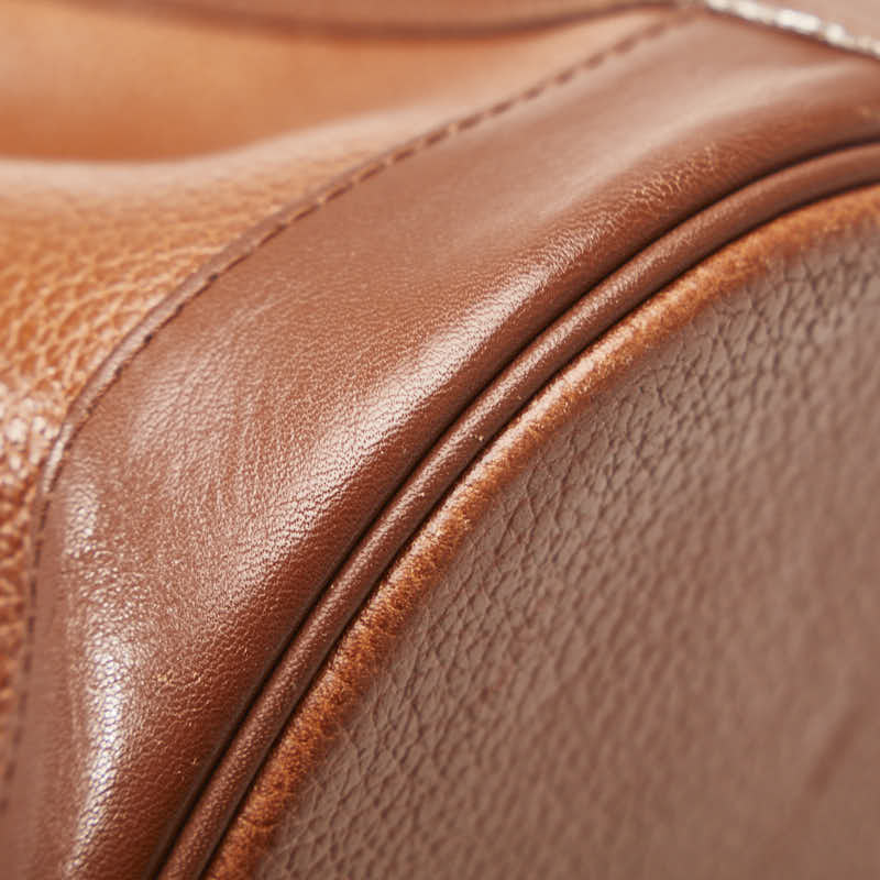 Burberry Nova Check  Shoulder Bag Bucket Bag Brown Leather