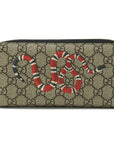 GUCCI Gucci GG Spring Zipper Round Wallet Snake Snake Round  Long Wallet PVC Leather Karkebear Red 451273  Zipper Bluemine/Moseda Quality
