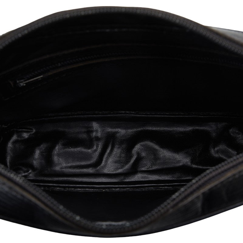 Fendi Zkino Slipper Shoulder Bag Black Canvas Leather Ladies Fendi