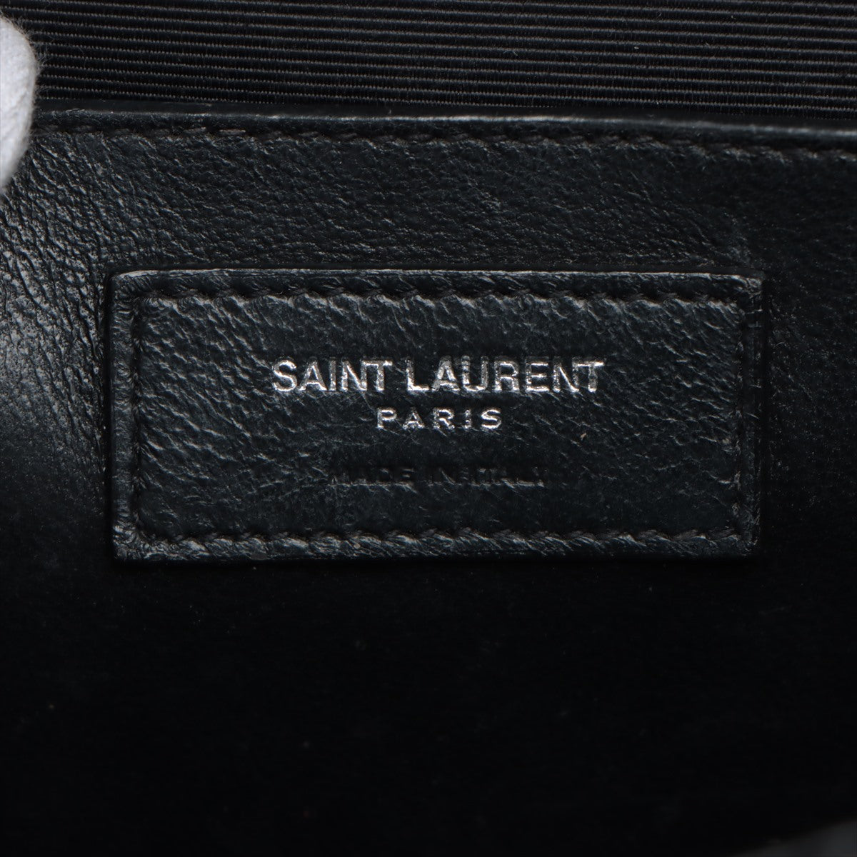 Saint Laurent 信封皮革鏈條單肩包 黑色 487206