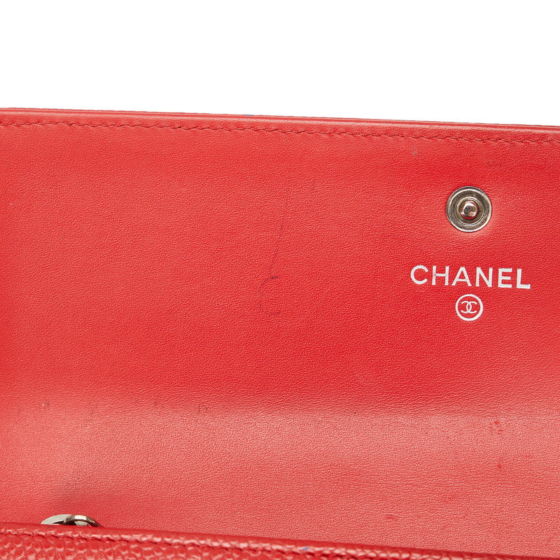Chanel Cocomark Long Wallet Red Caviar   Chanel