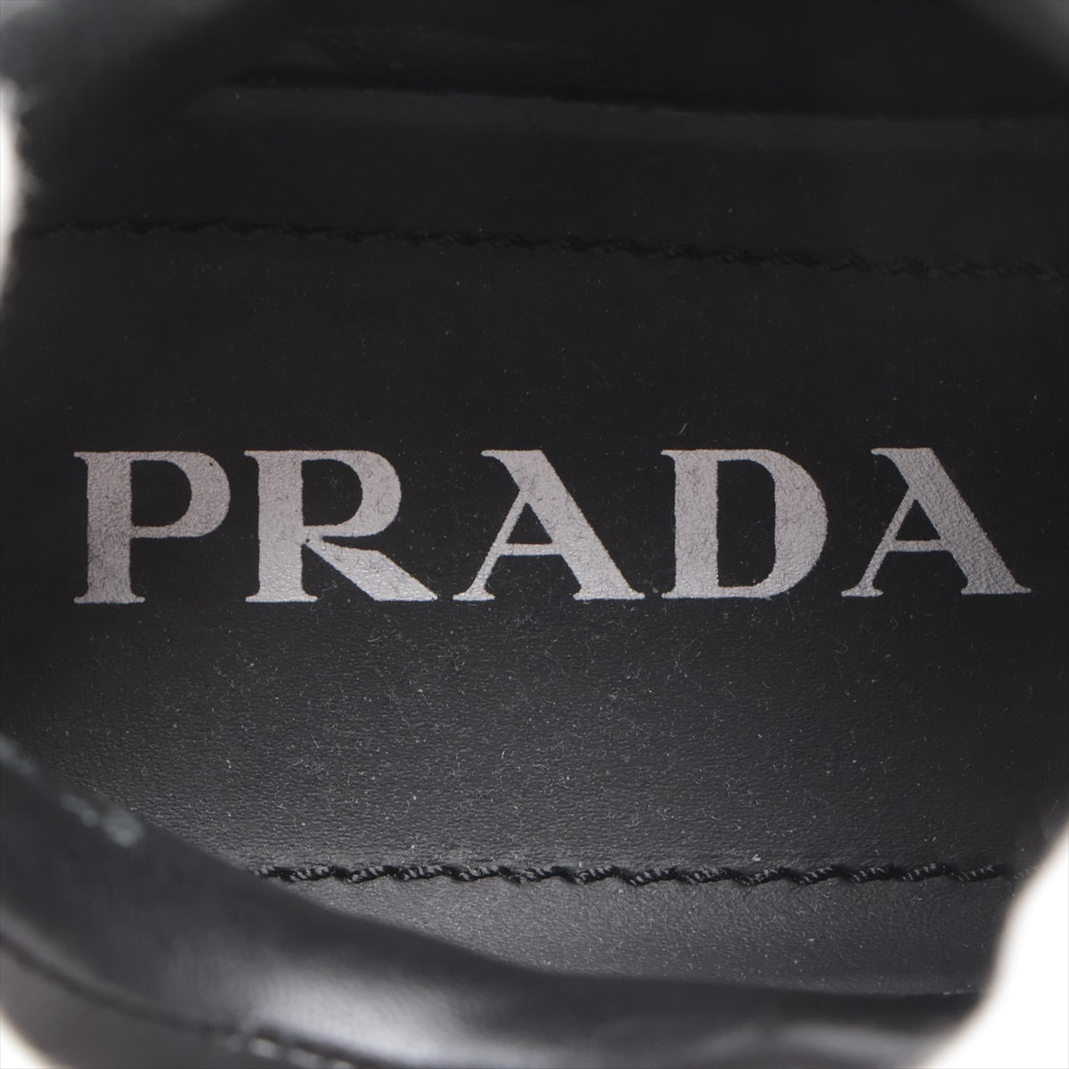 Prada Leather Sniper 36  Black Triangle Logo Pated Monolith