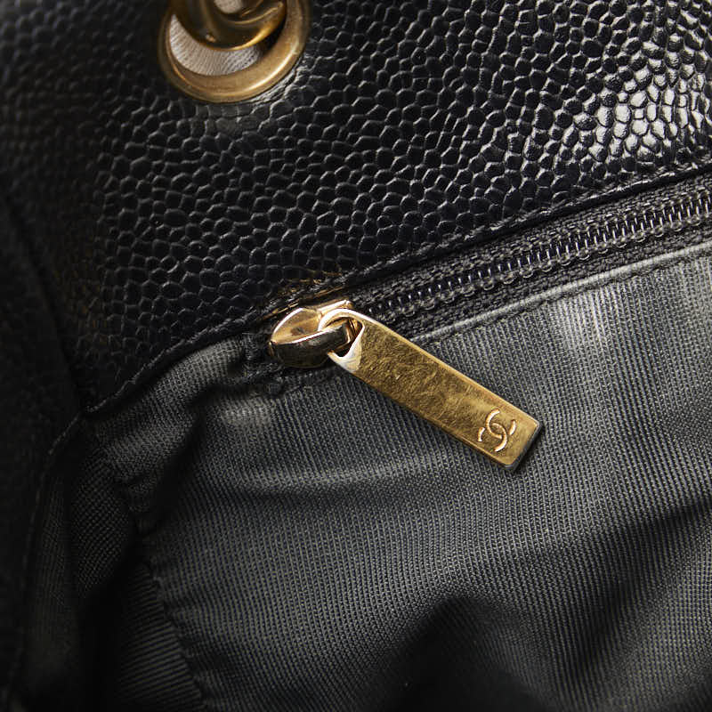 Chanel Cocomark Mattress PT Tortoise Chain Handbag Black Gold Caviar S  CHANEL