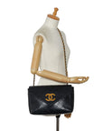 Chanel Deca-Coco Chain houlder Bag Black Gold Leather Lady Chanel