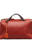 FENDI Boston Bag Handbag 8BL125 Calf Leather Orange Ladies
