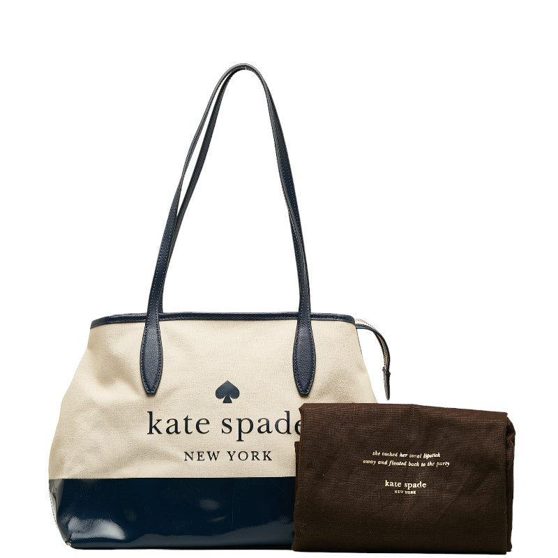 Kate Spade Handbags Navi Ivory Linen Emmeline Leather Ladies Kate Spade Handbags Kate Spade