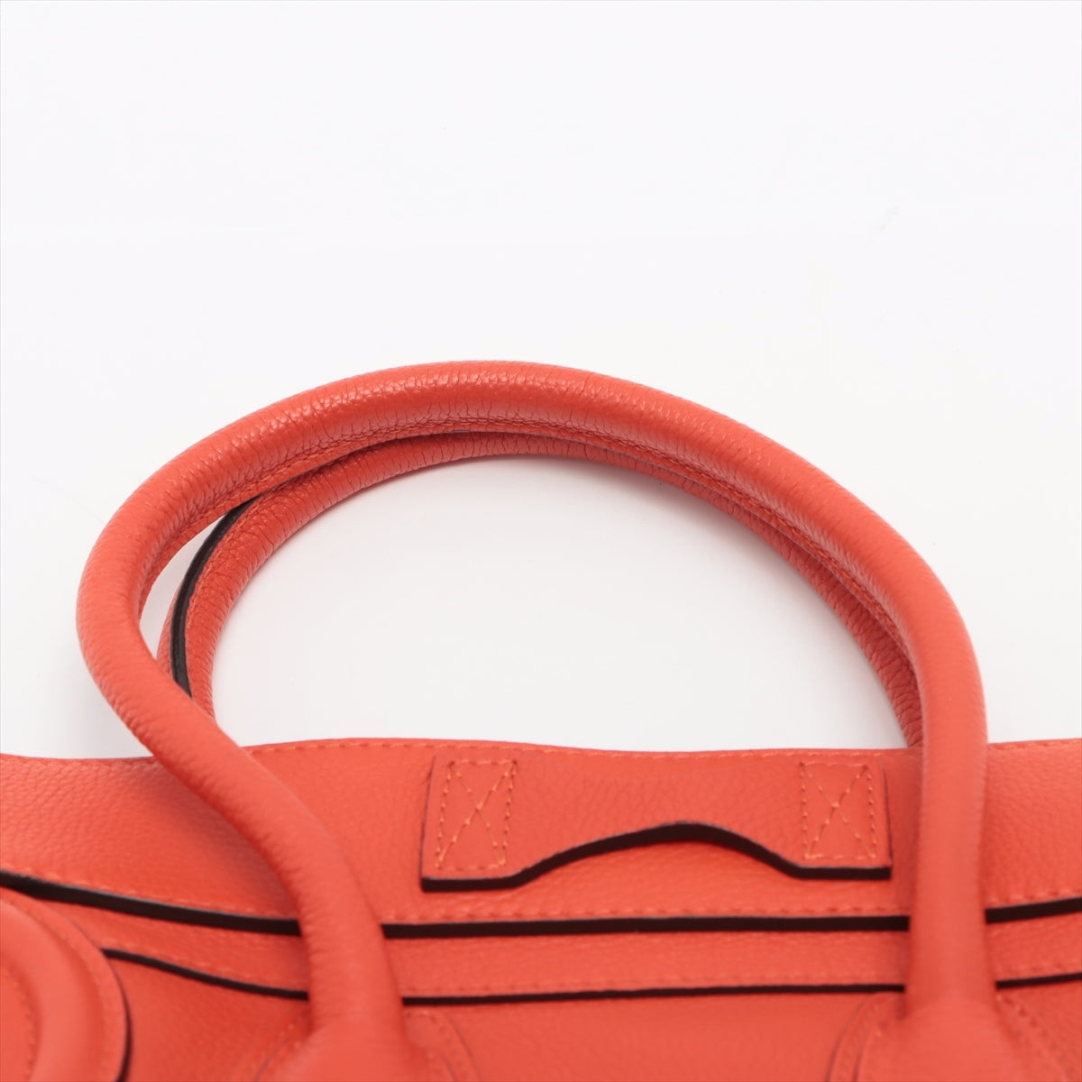 Celine Luggage Micro Handbag Orange Calfskin Leather