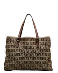 Fendi Zubkino Handbag 8BH132 Brown Canvas Leather Ladies Fendi
