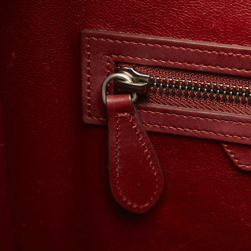 Celine Luggage Micro 手提包 紅色小牛皮