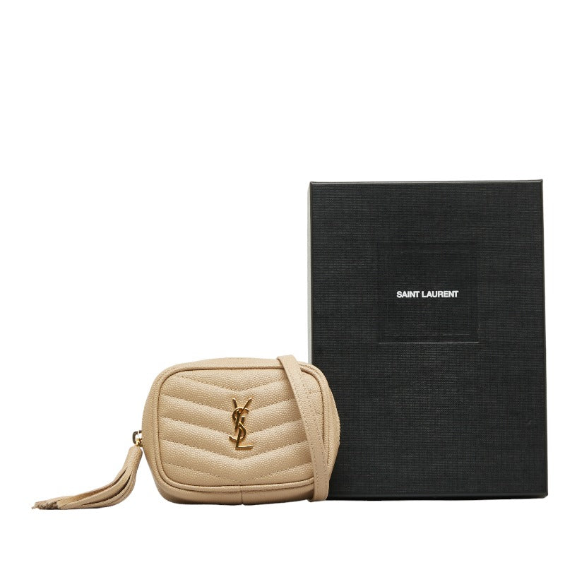 Saint Laurent Monogram Cassandra Ba Mini Chain Shoulder Bag Beige G Leather  Saint Laurent