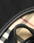 Burberry Nova Check One-Shoulder Bag Black Leather