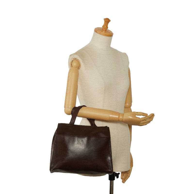 LOEWE Anagram Handbag in Brown Leather