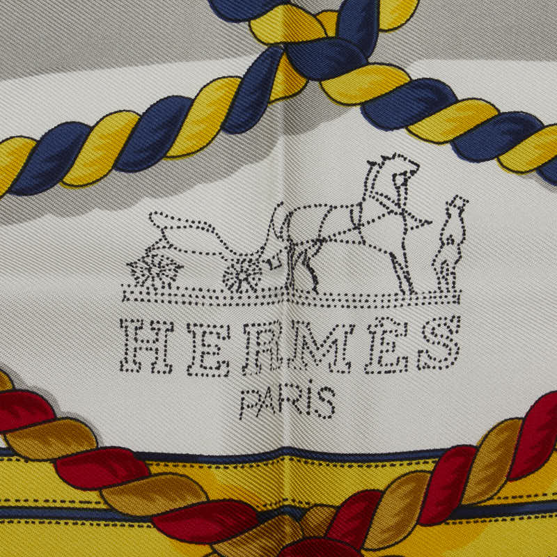 Hermes Carré 90 Horse Costume Grand Tenue Sculpture Naive Multicolor Silk Ladies Hermes