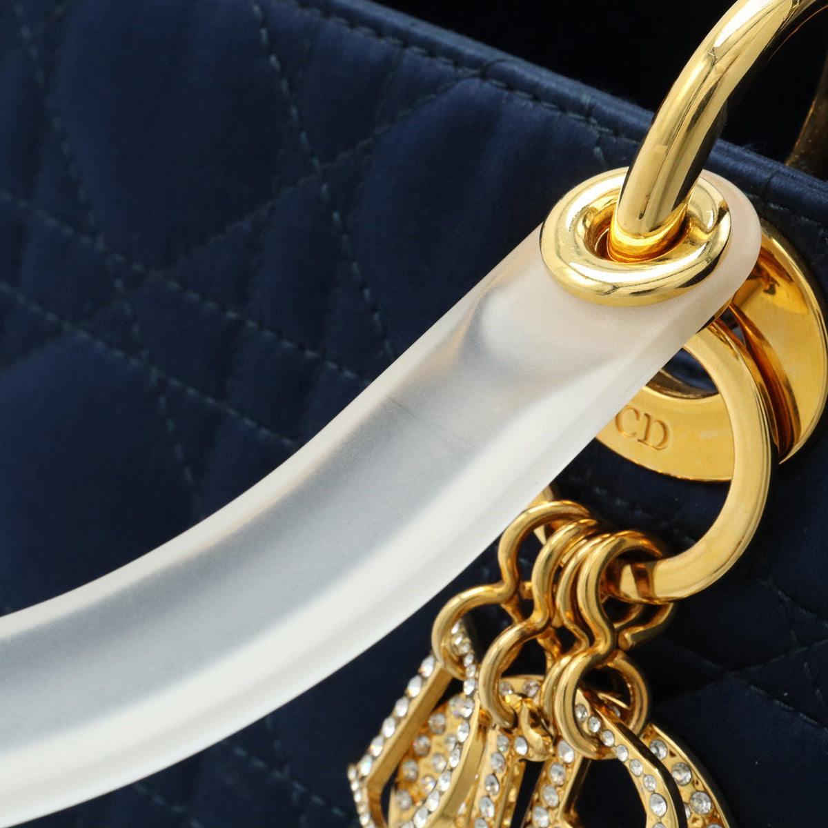 Christian Dior Christian Dior  Canary Handbags Saten Rhinestone Naïve Gold  Black/Blue