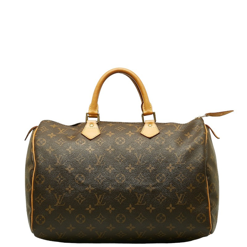 Louis Vuitton Monogram Speedy 35 Handbag M41524 Brown PVC Leather  Louis Vuitton