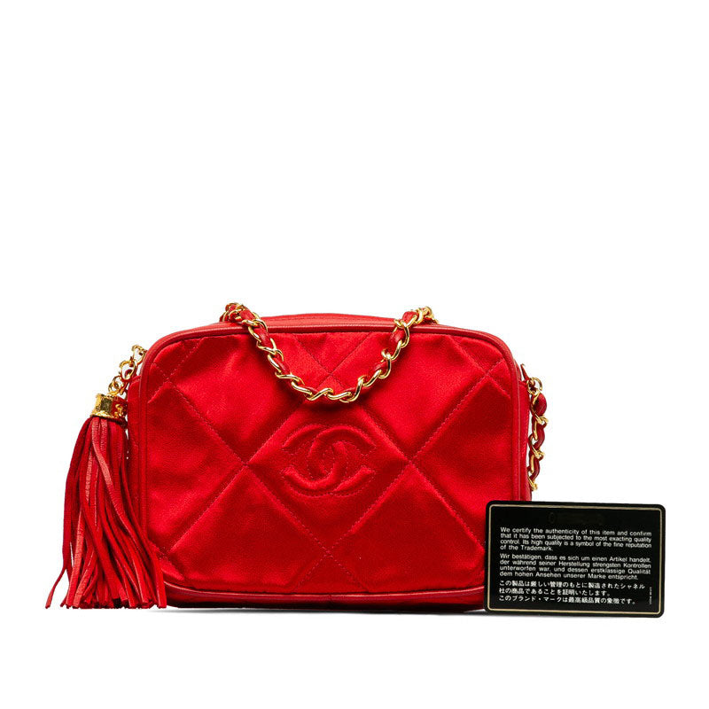 Chanel Matrases Coco Chain  Shoulder Bag Red Leather  Chanel