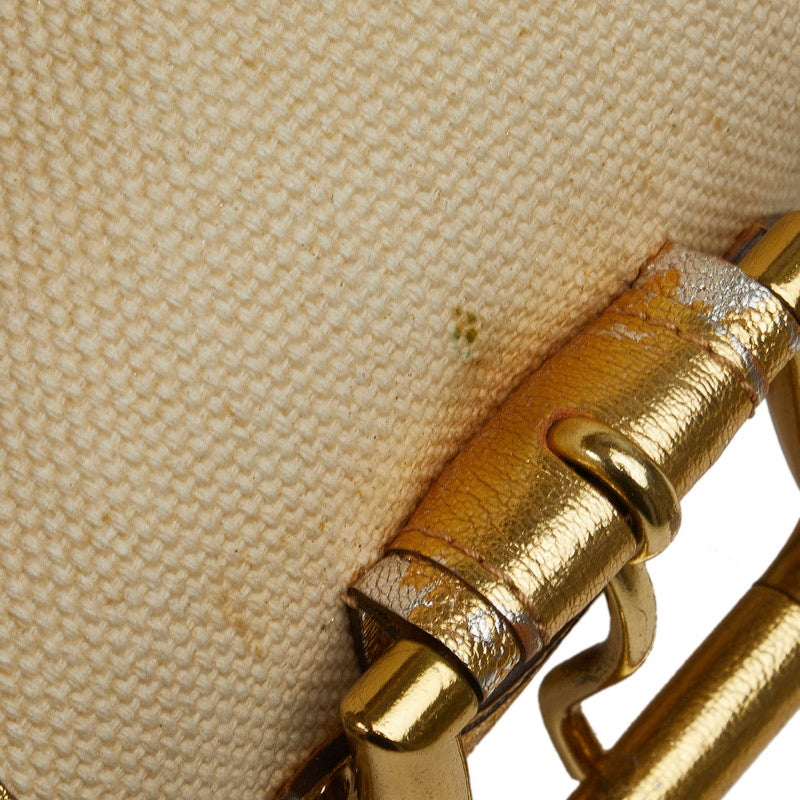 Louis Vuitton Trianon Teda GM Handbag M92391 Gold Ivory Canvas Leather Ladies Louis Vuitton