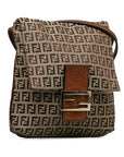 Fendi Zkino Sliding Shoulder Bag 8BT075 Beige Brown Canvas Leather Ladies Fendi