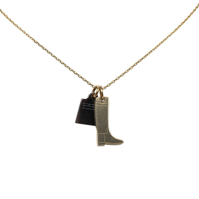 Hermes Amulet Maroe PM Boots Bag Motif Necklace Gold Black Mackie Buffalo Horn  Hermes  Bottle Bag []