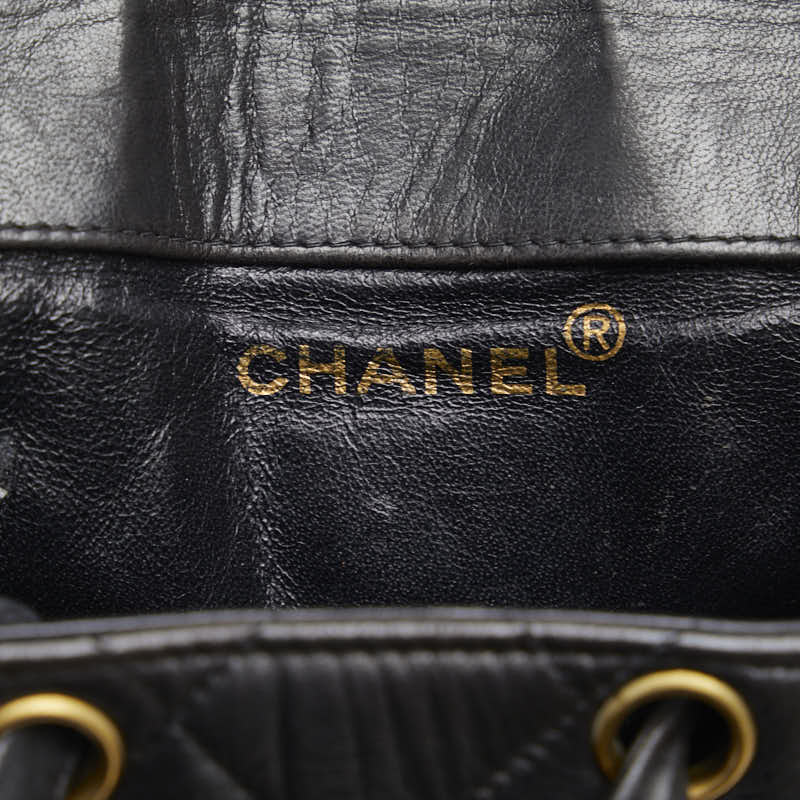 CHANEL Vintage Backpack in Lambskin Leather Black Quilted