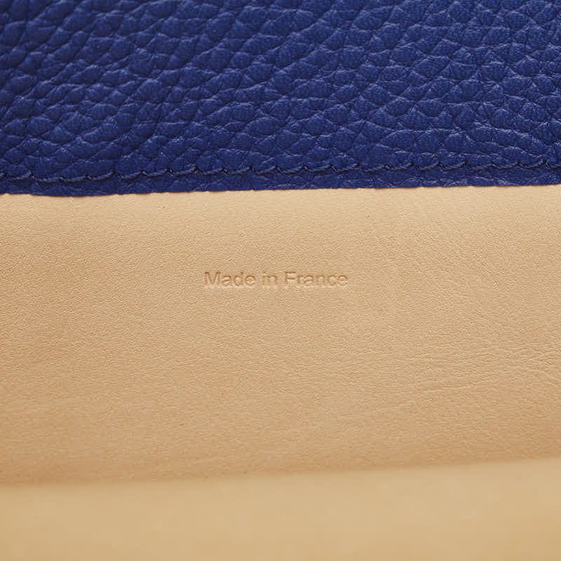 Delbo Business Bag Briefcase Paper Bag Blue Leather  【Hong Kong】 Hong Kong