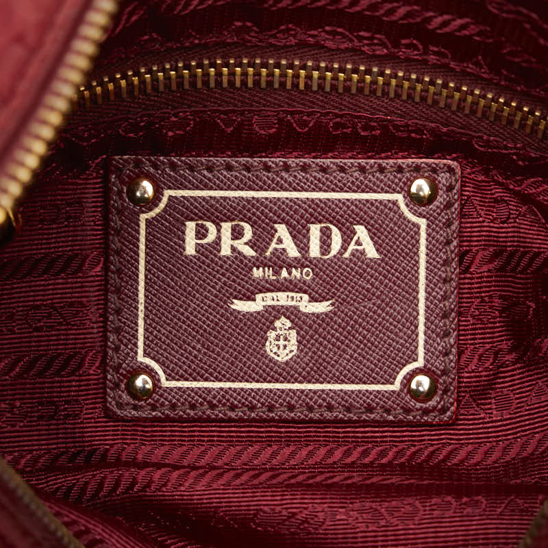 Prada Logo Gold   Shoulder Bags BT0692 Wine Red Nylon  Prada  Bike []