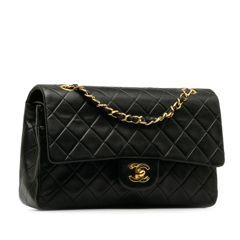 Chanel Mattress Double Flat Chain houlder Bag No. 2 Black Gold   CHANEL