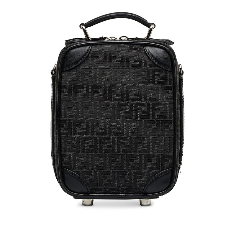 FENDI Mini Travel Bag in Canvas Leather Black 7VA542