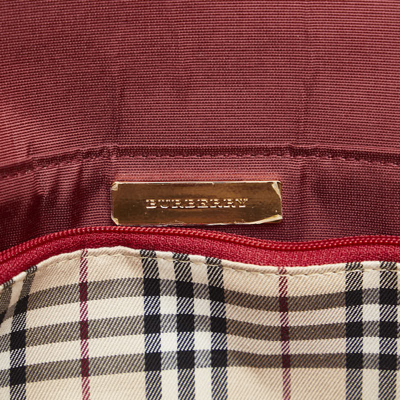 Burberry Nova Check Shoulder Bag One Shoulder Red Leather  Burberry