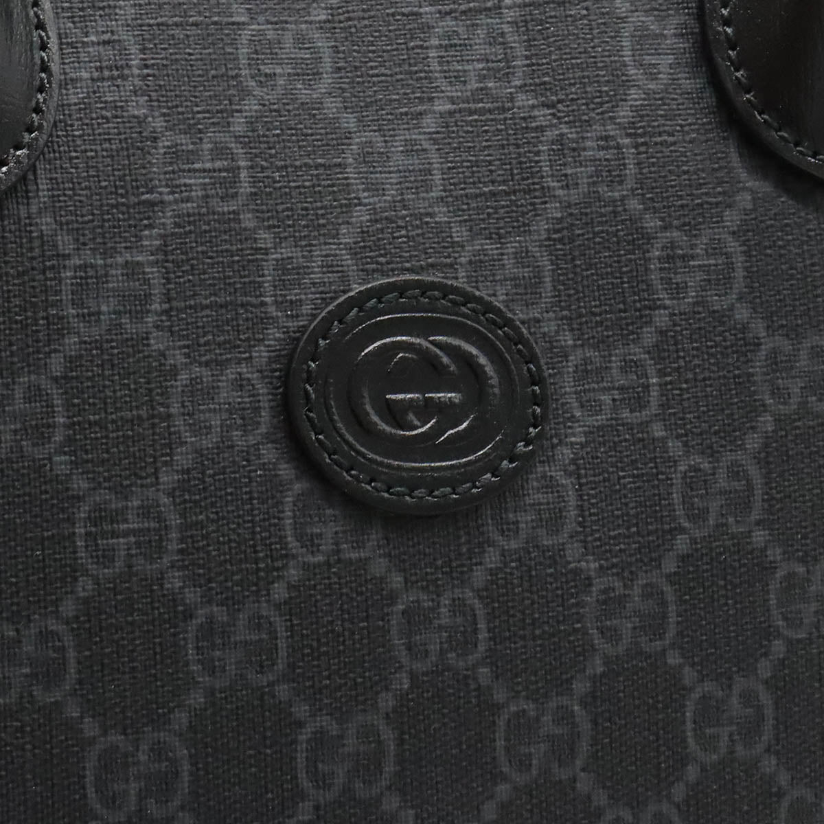 GUCCI Gucci GG Spring Interlocking G Medium Tortoise Bag 2WAY Shoulder Bag PVC Leather Grey Black 674148