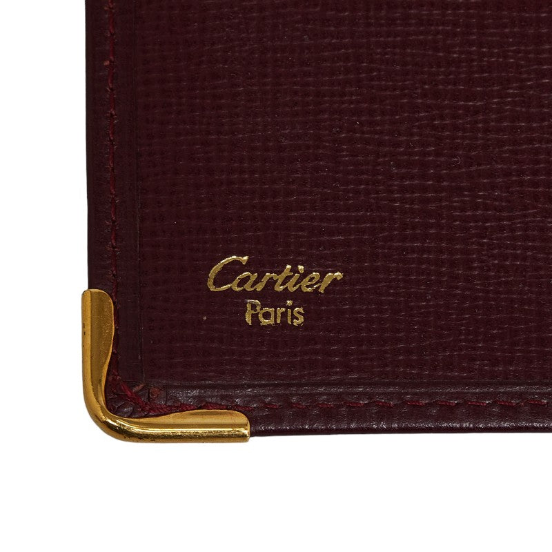 Cartier Masterline Long Wallet Wine Red Bordeaux Leather  Cartier