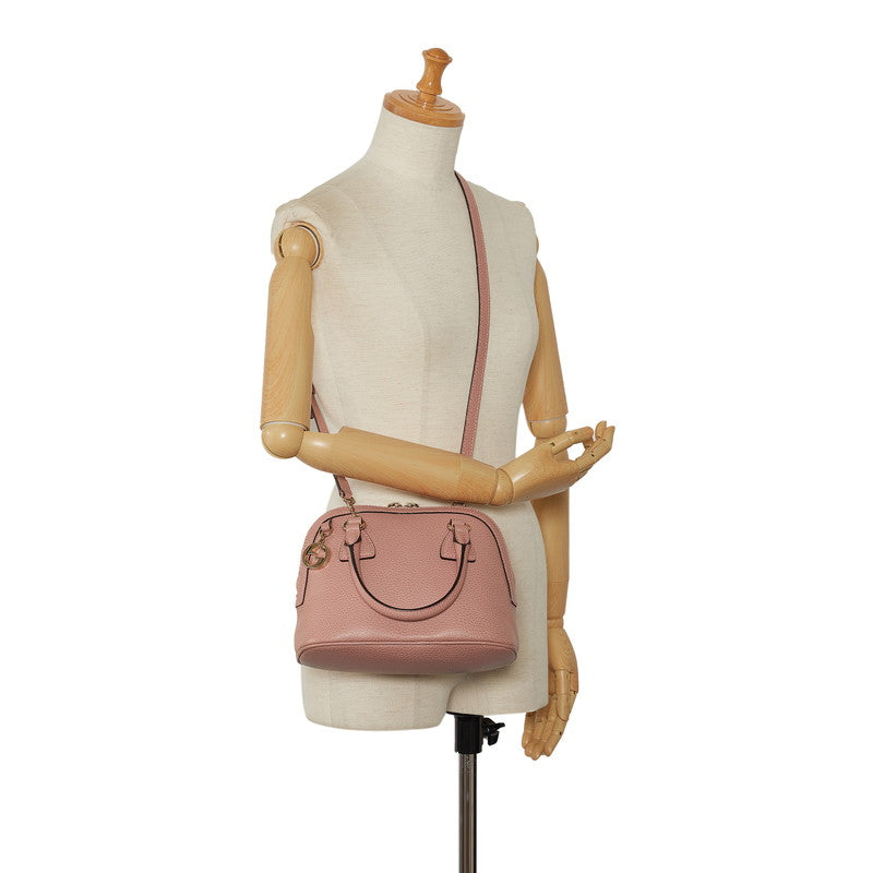 Gucci Interlocking Handbag Shoulder Bag 2WAY 449661 Pink Leather Lady Gucci