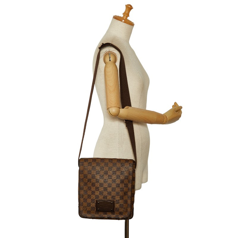 Louis Vuitton Damiere Brooklyn PM houlder Bag N51210 Brown PVC Leather Lady Louis Vuitton