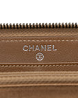 Chanel Matrace Long Wallet Gold Leather Lady Chanel