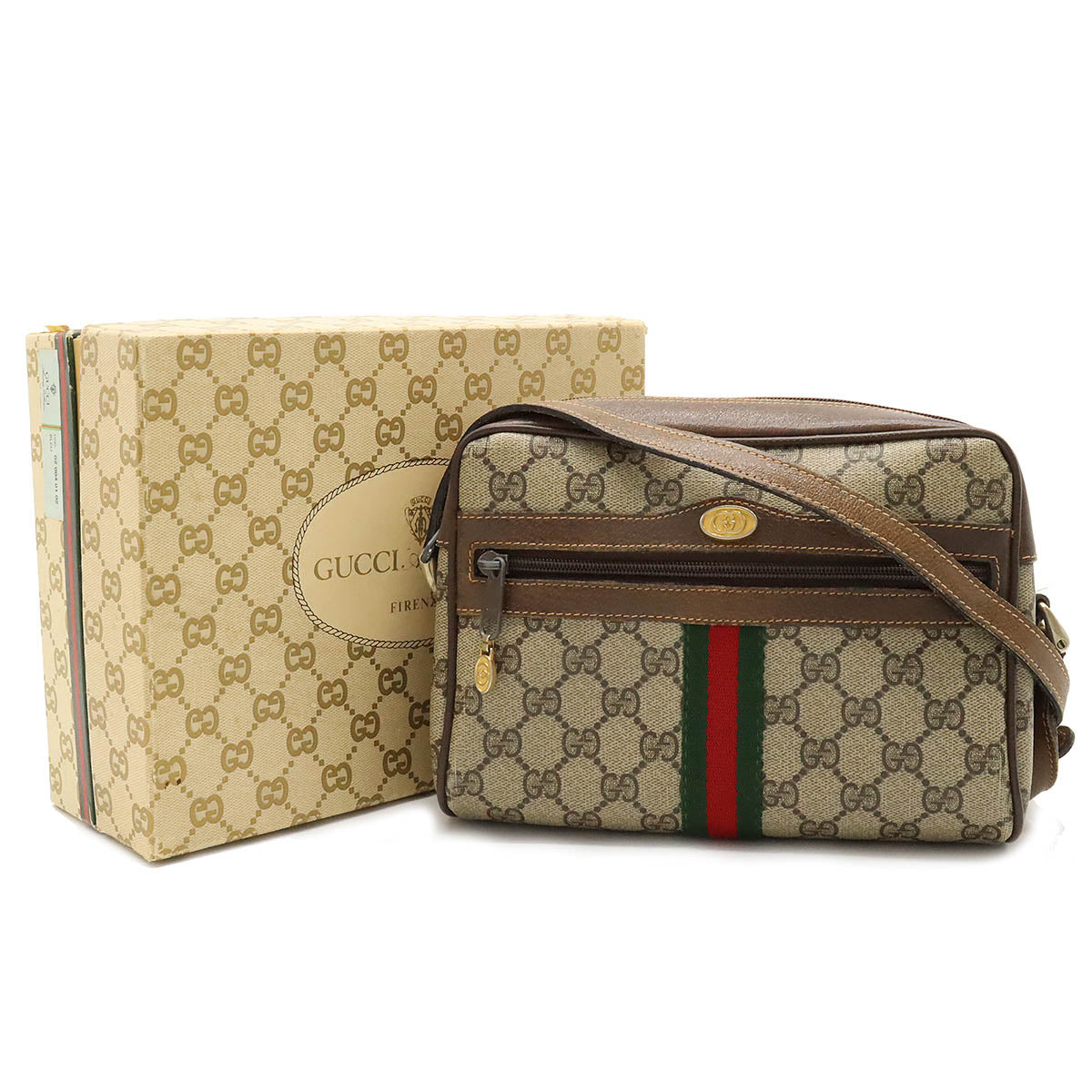 Gucci Gucci  Gucci GG Plus Shell Line Shell Bag Sloping Pocket Carqueview Tea Brown 68 001 3654 Shell Blumin