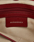 Burberry Noneva Check  Shoulder Bag Beige Red Canvas Leather  BURBERRY
