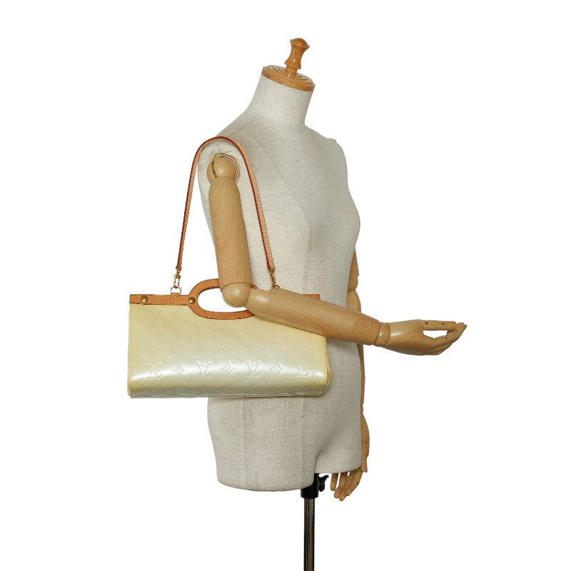 Louis Vuitton Rocksbury Drive Handbag in Monogram Veris M91374 Pearl Yellow Patent Leather