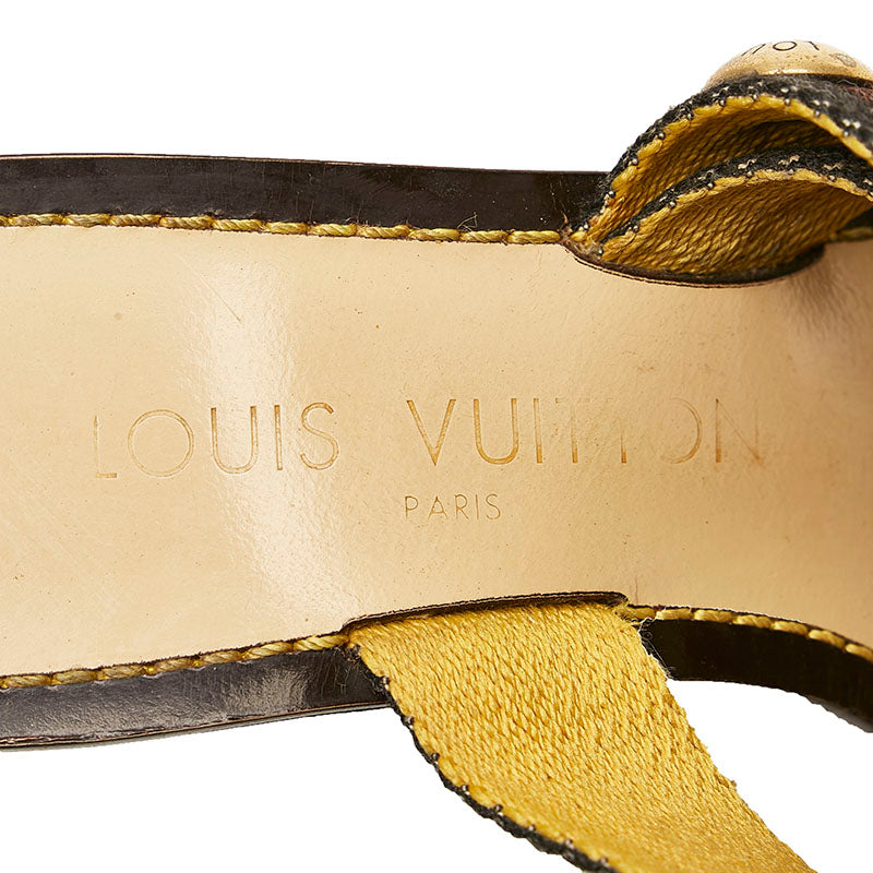 Louis Vuitton Louis Vuitton Sandals Leather/Candy Black Brown Ladies