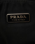 Prada Triangle Logo  One Shoulder Bag Black Nylon  Prada
