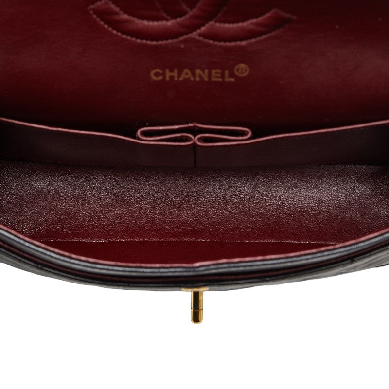 Chanel Matrases 25 雙翻蓋鏈條包 黑色皮革 Chanel
