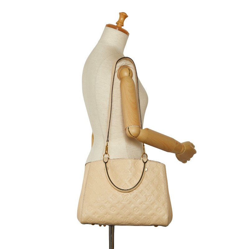 LOUIS VUITTON Louis Vuitton Monogram Amplant M41152 Handbag Leather Dune Beige