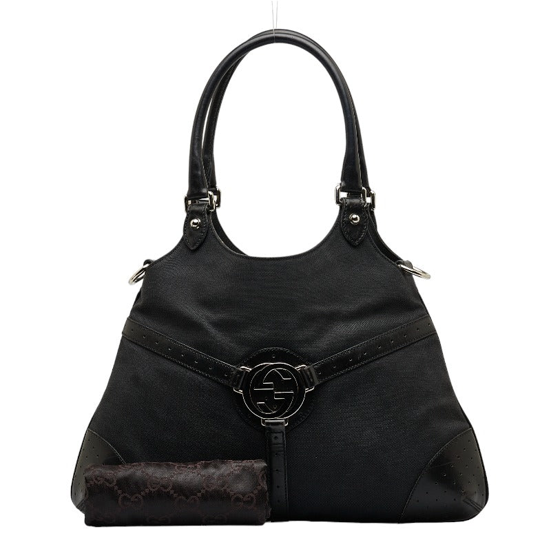 GUCCI Gucci Interlocking G 114875 Shoulder Bag Canvas/Leather Black Ladies Gucci Gucci Interlocking G 114875