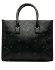 MCM Tote Shopper Bag in Visetos Black Leather
